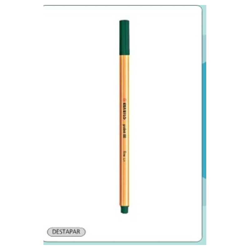ROTULADOR STABILO POINT 88  VERDE AZULADO 53 C/10U ^