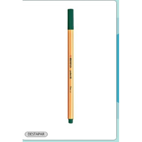 ROTULADOR STABILO POINT 88  VERDE AZULADO 53 C/10U ^