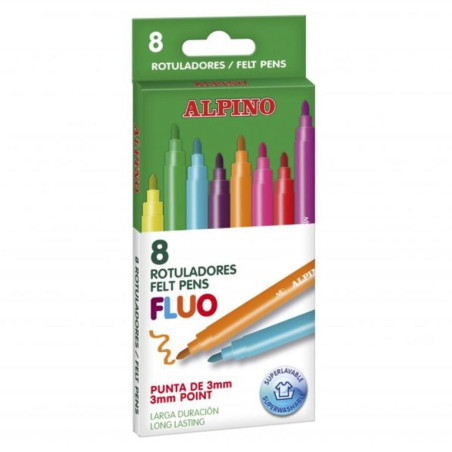ROTULADOR ALPINO FLUO FINO 8 COLORES AR001005
