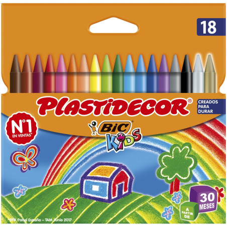 CERAS PLASTIDECOR 18 COLORES BIC