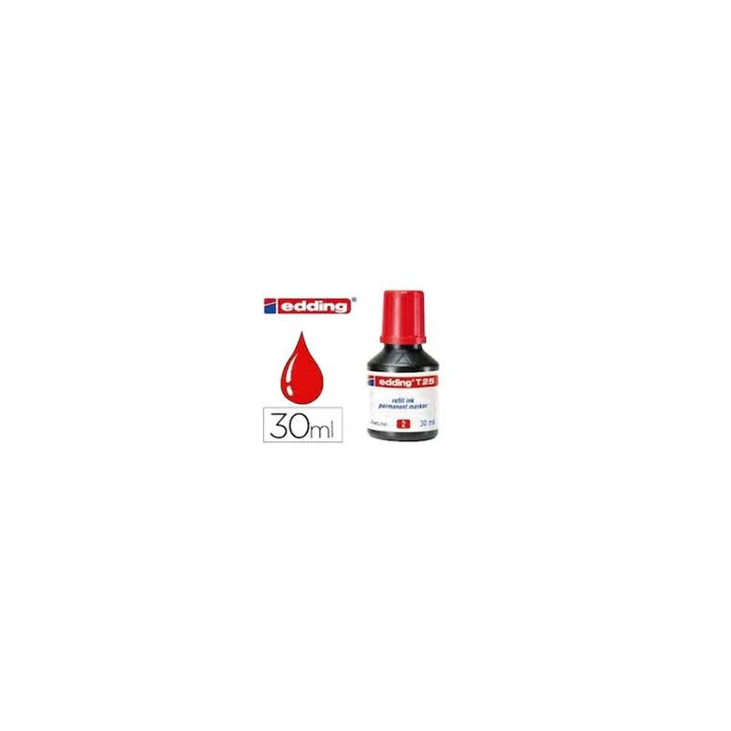TINTA EDDING T-25 FRASCO 25 ML ROJA