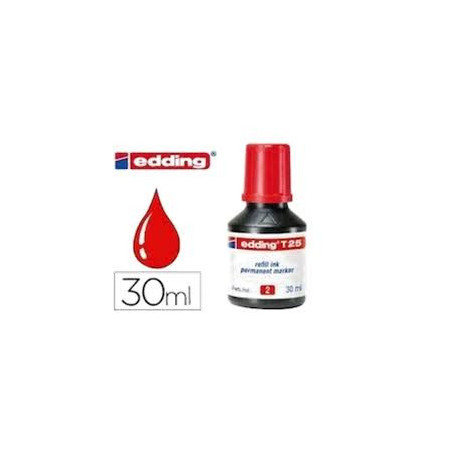 TINTA EDDING T-25 FRASCO 25 ML ROJA