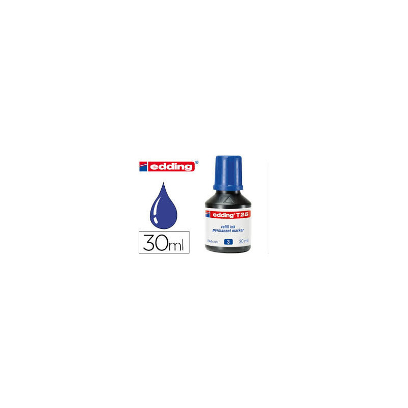 TINTA EDDING T-25 FRASCO 25 ML AZUL