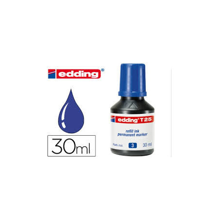 TINTA EDDING T-25 FRASCO 25 ML AZUL