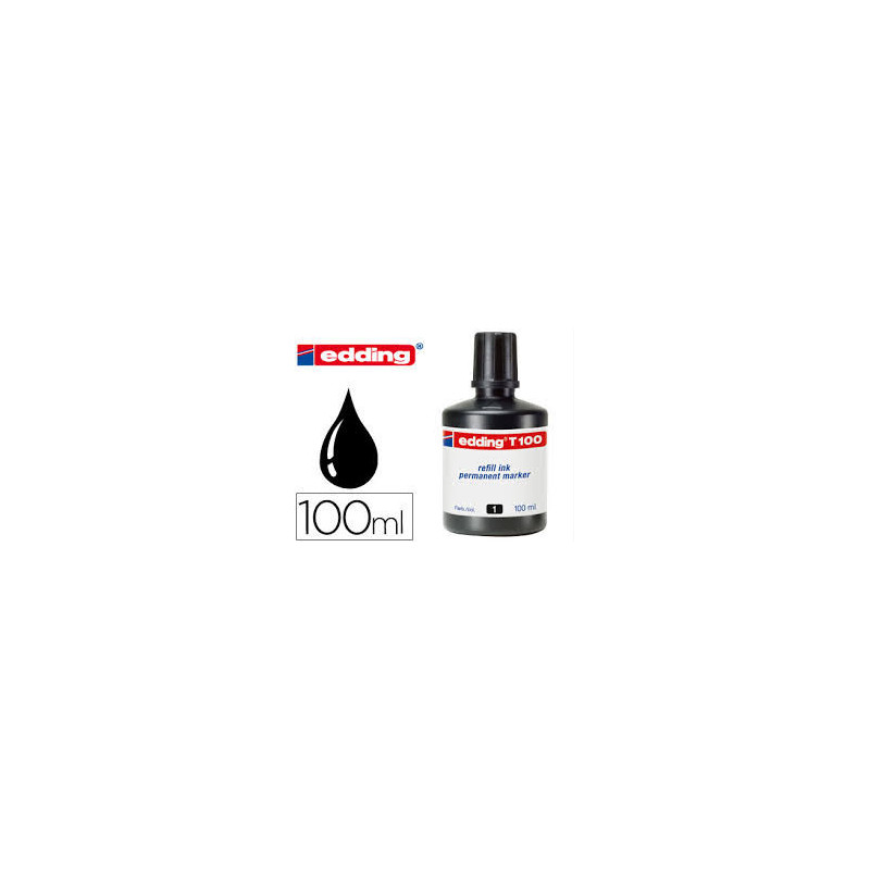 TINTA EDDING T-100 FRASCO 100 ML NEGRO