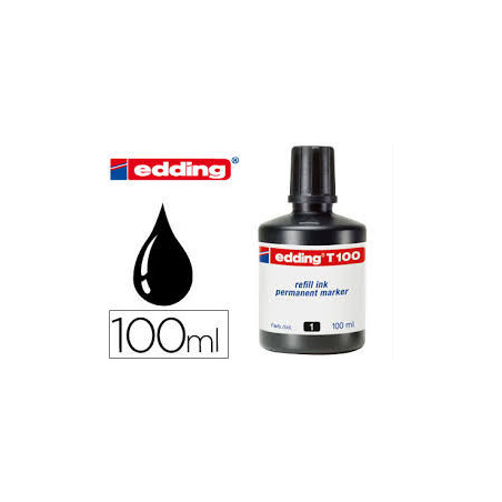 TINTA EDDING T-100 FRASCO 100 ML NEGRO