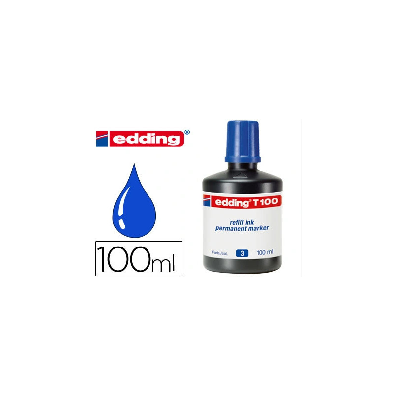 TINTA EDDING T-100 FRASCO 100 ML AZUL
