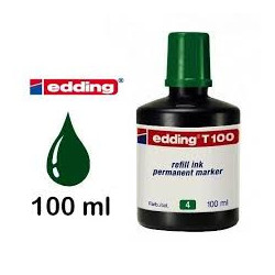 TINTA EDDING T-100 FRASCO 100 ML VERDE