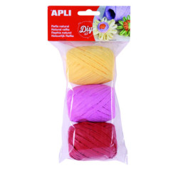RAFIA NATURAL TONOS CANDY 3UDS 30 M/UN APLI 14415