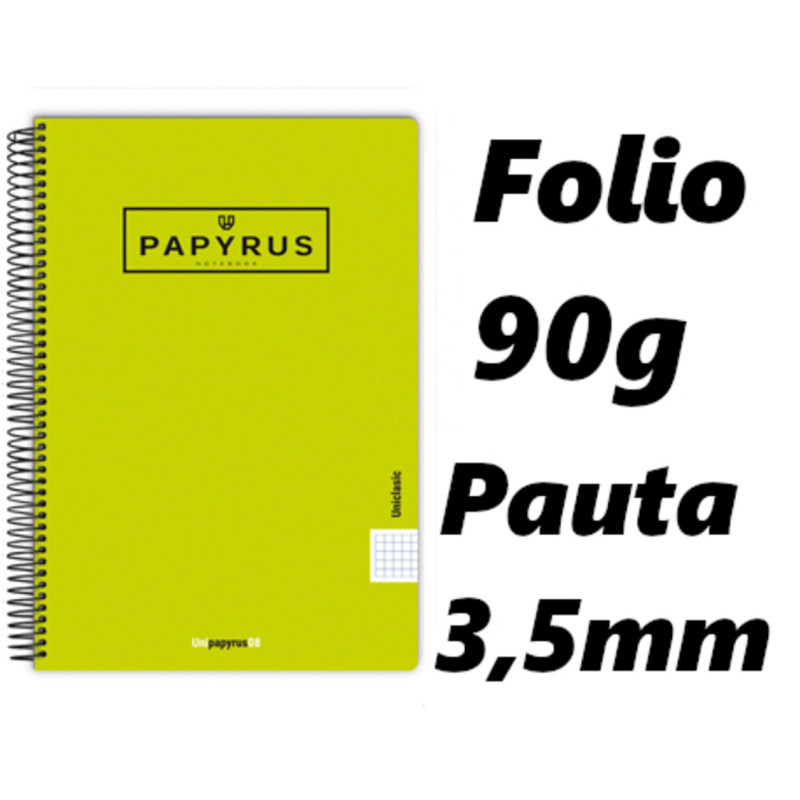 PACK 5 CUADERNOS PAPYRUS GRAFOPLAS PP FOLIO PAUTA 3,5 COLOR VERDE AGUA 26 88442326