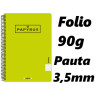 PACK 5 CUADERNOS PAPYRUS GRAFOPLAS PP FOLIO PAUTA 3,5 COLOR VERDE AGUA 26 88442326