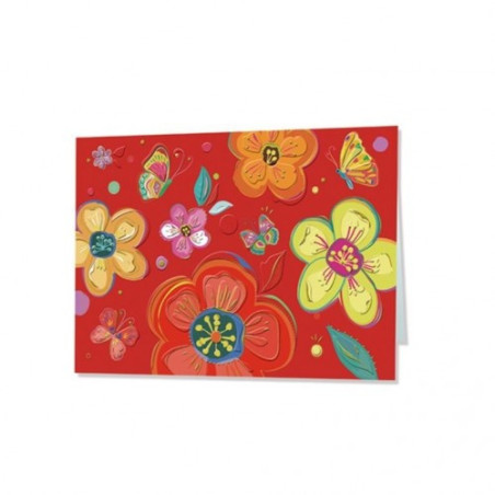 TARJETA FELICITACION FLORES ROJO TURNOWSKI 47872 UNIDAD ARGU