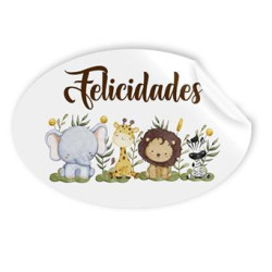 ETIQUETAS FELICIDADES ARGU IMPRESAS ANIMALES 48003 250U