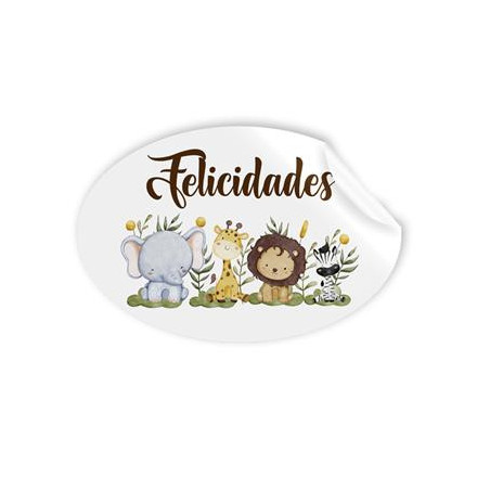 ETIQUETAS FELICIDADES ARGU IMPRESAS ANIMALES 48003 250U
