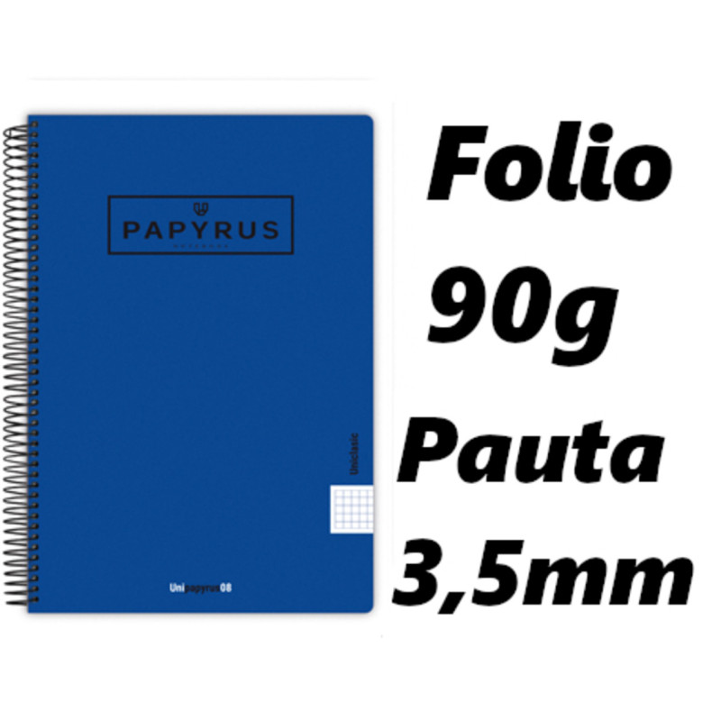 PACK 5 CUADERNOS PAPYRUS GRAFOPLAS PP FOLIO PAUTA 3,5 COLOR AZUL OSCURO 32 88442332