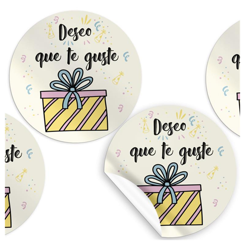 ETIQUETAS DESEO QUE TE GUSTE ARGU IMPRESA REDONDA 48008 250U