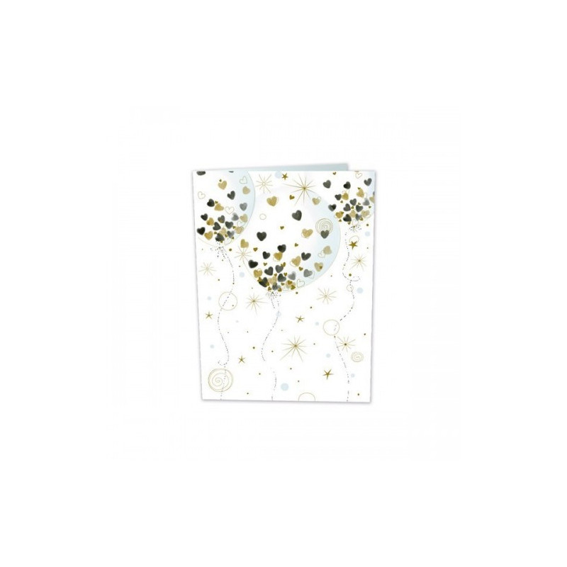 TARJETA FELICITACION GLOBOS CORAZONES TURNOWSKI 48351 UNIDAD ARGU