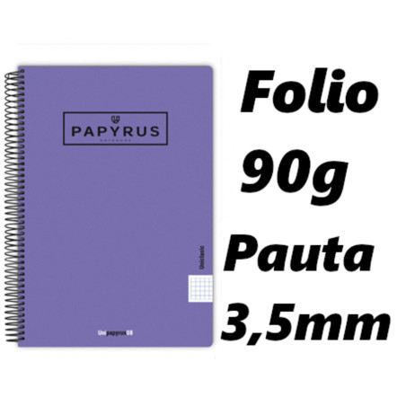 PACK 5 CUADERNOS PAPYRUS GRAFOPLAS PP FOLIO PAUTA 3,5 COLOR VIOLETA 35 88442335