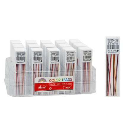 MINA 0,5 BISMARK 6 COLORES SURTIDOS TUBO 12U 311695 POESSA