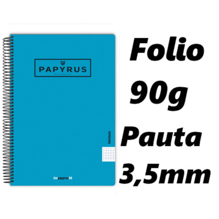 PACK 5 CUADERNOS PAPYRUS GRAFOPLAS PP FOLIO PAUTA 3,5 COLOR TURQUESA 36 88442336