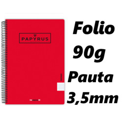 PACK 5 CUADERNOS PAPYRUS GRAFOPLAS PP FOLIO PAUTA 3,5 COLOR ROJO 51 88442351