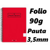 PACK 5 CUADERNOS PAPYRUS GRAFOPLAS PP FOLIO PAUTA 3,5 COLOR ROJO 51 88442351