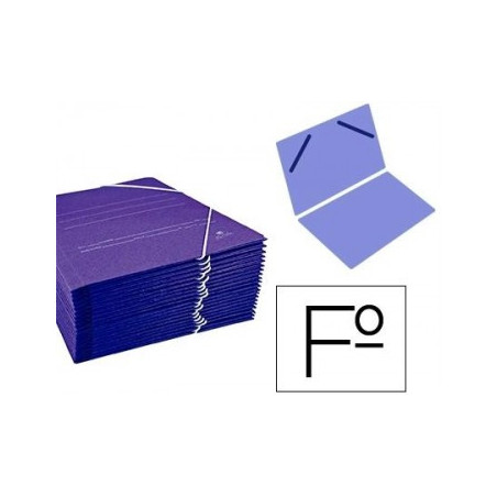 CARPETA GOMAS SENCILLA AZUL FL CARTON PTE 20U