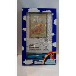 JUEGO LEBER BOLIGRAFO PLUMA Y BIBLIA NACAR AZUL 10.406-02