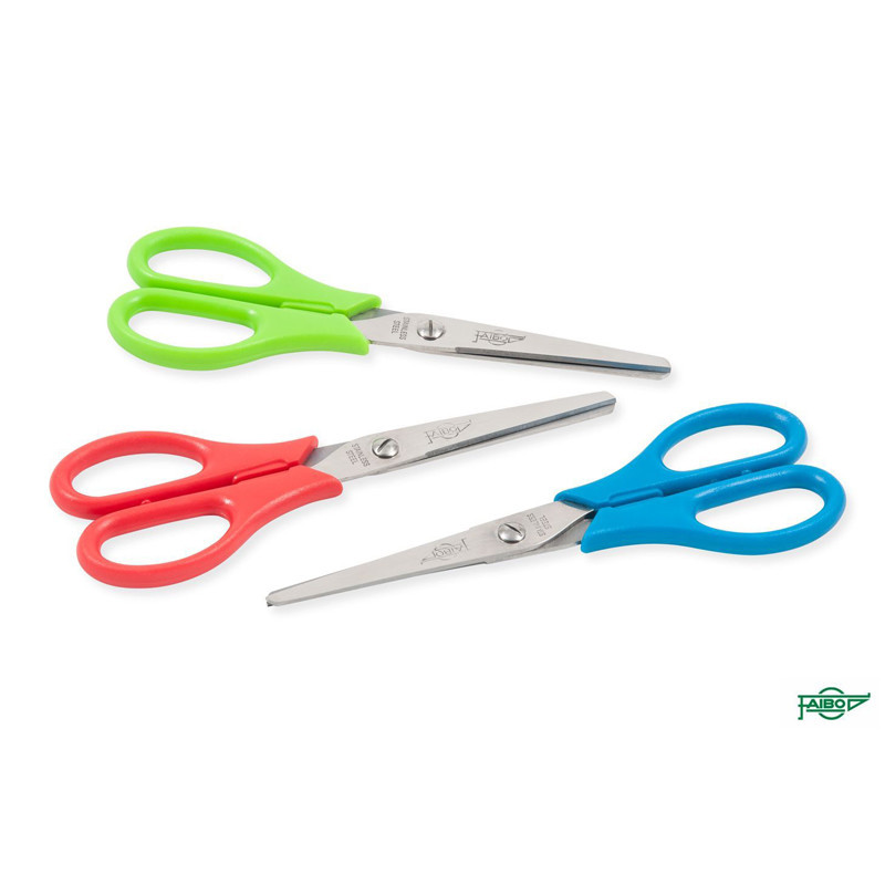 TIJERA ECONOMICA ESCOLAR 17CM FAIBO MANGO POLIETILENO CAJA 10U T1700