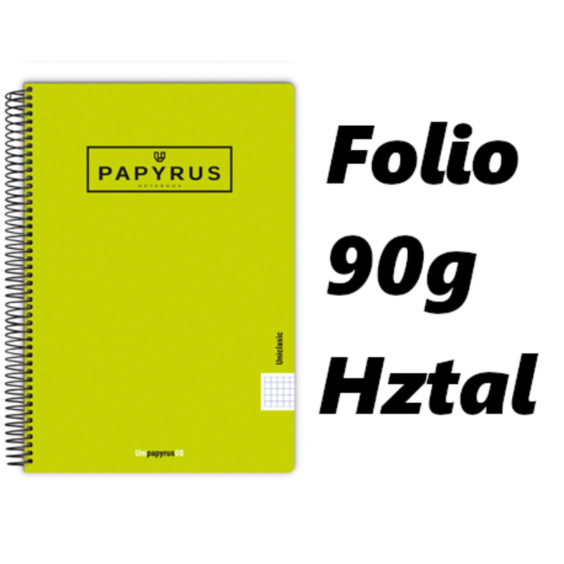 PACK 5 CUADERNOS PAPYRUS GRAFOPLAS PP FOLIO HORIZONTAL COLOR VERDE AGUA 26 88442426