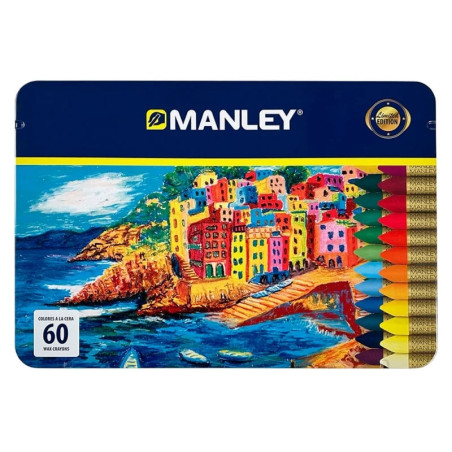 CERAS MANLEY ALPINO 60 COLORES CAJA METAL MNC00060 UNIDAD