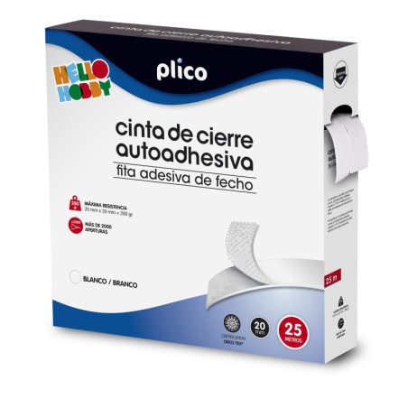 CINTA CIERRE AUTOAHDESIVA 2 ROLLOS 25M X 20MM BLANCO PLICO