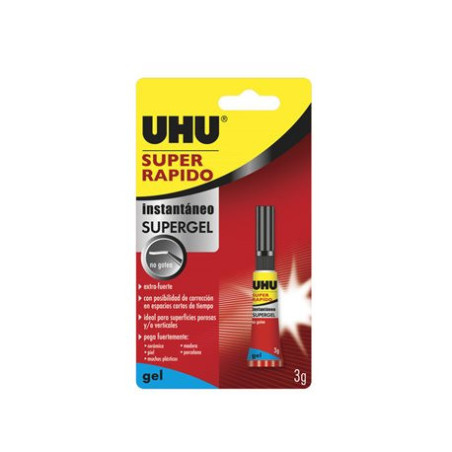 PEGAMENTO UHU SUPER RAPIDO LIQUIDO BLISTER 3G CAJA 12U