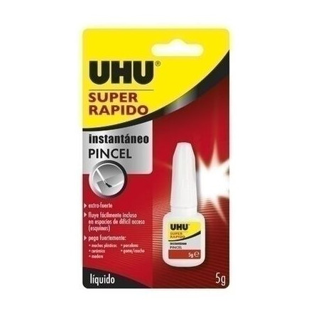 PEGAMENTO UHU SUPER RAPIDO LIQUIDO 5G PINCEL CAJA 6U