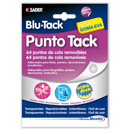 PEGAMENTO TACK BLU-TACK PUNTO TACK LAMINA PUNTOS ADHESIVOS PTE 4H PLICO