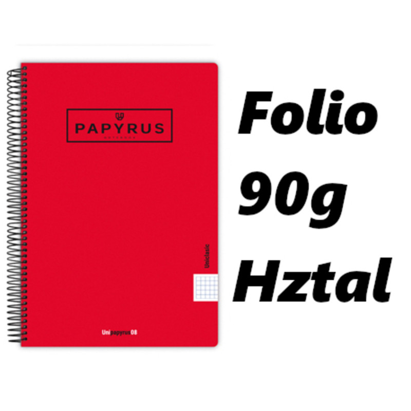 PACK 5 CUADERNOS PAPYRUS GRAFOPLAS PP FOLIO HORIZONTAL COLOR ROJO 51 88442451