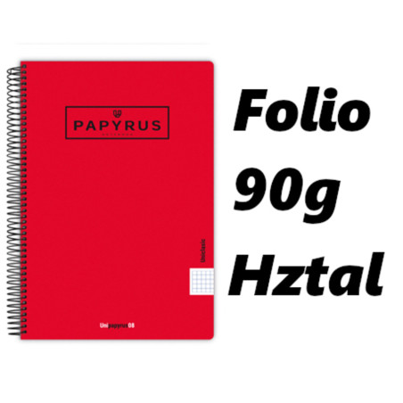 PACK 5 CUADERNOS PAPYRUS GRAFOPLAS PP FOLIO HORIZONTAL COLOR ROJO 51 88442451