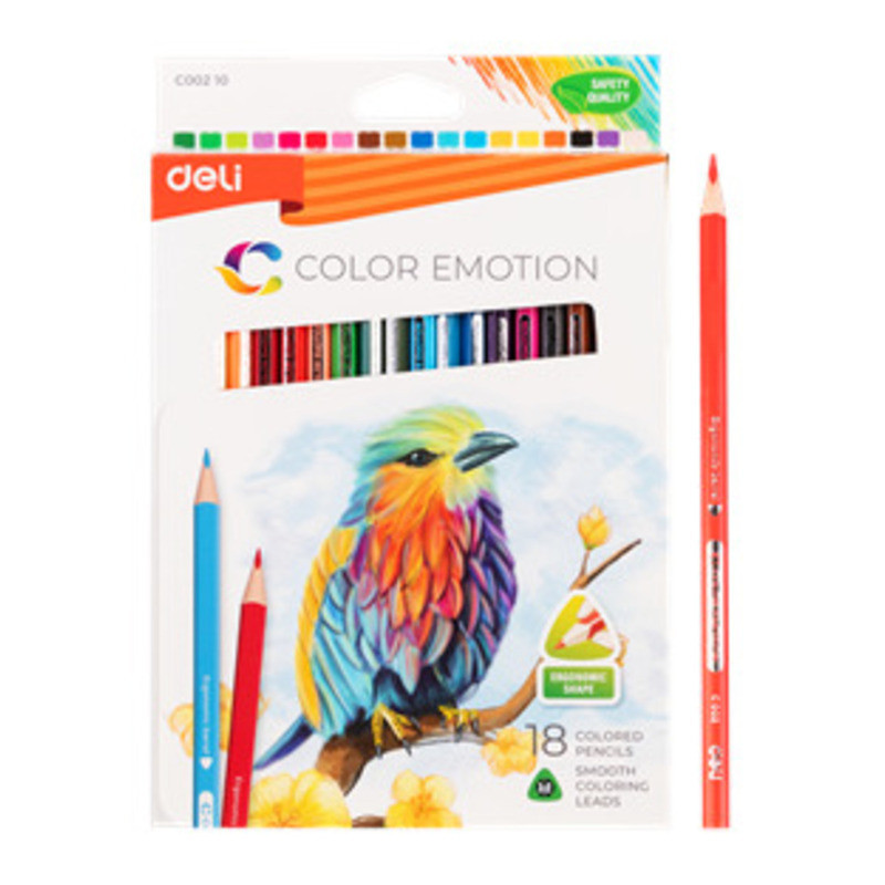 LAPIZ DELI EMOTION TRIANGULAR MINA 3MM 18 COLORES CAJA CARTON EC00210 UNIDAD