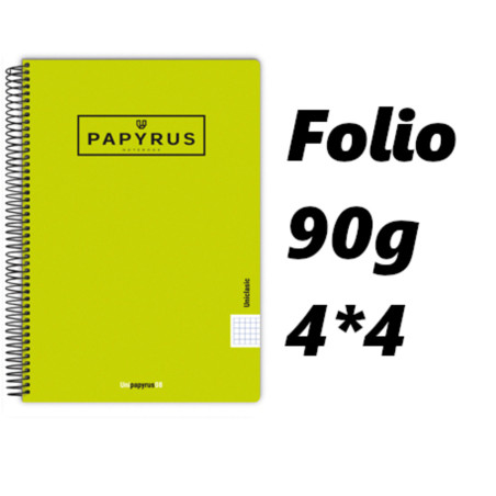 PACK 5 CUADERNOS PAPYRUS GRAFOPLAS PP FOLIO CUADRO 4*4 COLOR VERDE AGUA 26 88442526