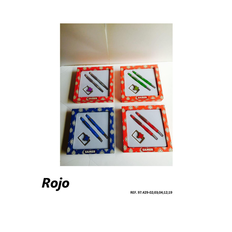 JUEGO BOLI LAPIZ LEBER METAL LLAVERO ESTUCHE 97.429-03 ROJO