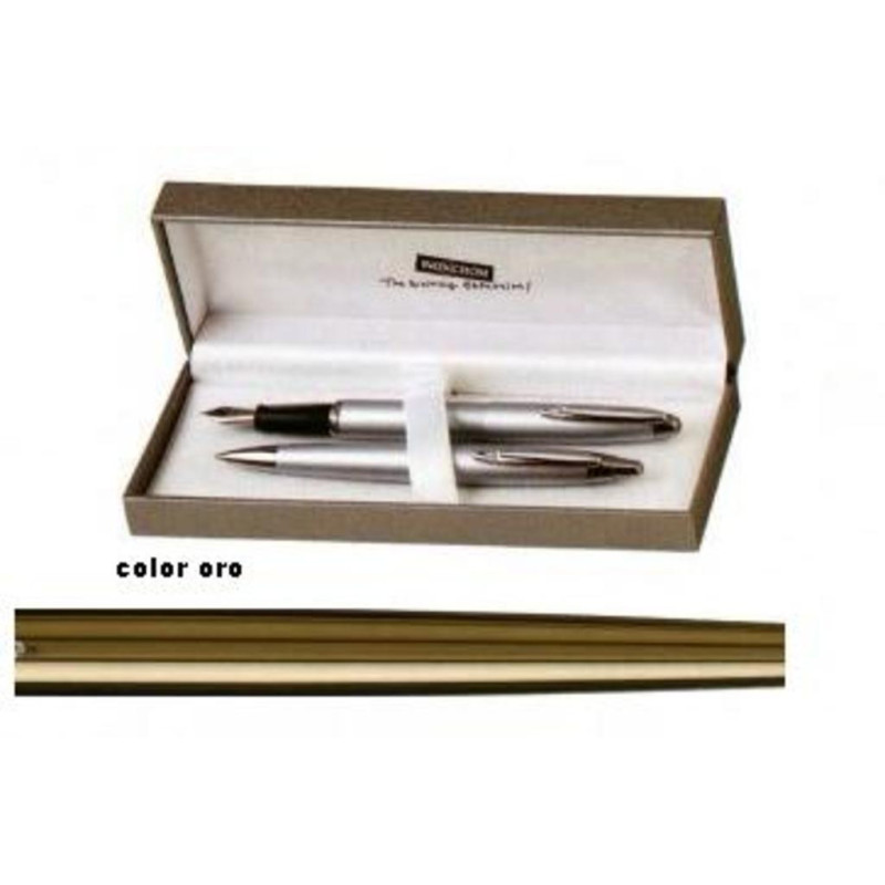 JUEGO INOXCROM BOLI LAPIZ ZEPPELIN ACERO ORO ^