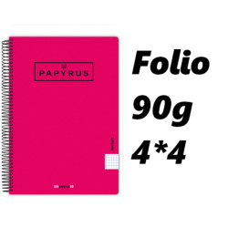 PACK 5 CUADERNOS PAPYRUS GRAFOPLAS PP FOLIO CUADRO 4*4 COLOR FUCSIA 54 88442554