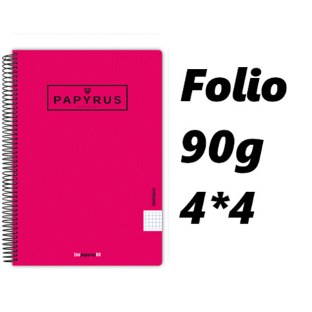 PACK 5 CUADERNOS PAPYRUS GRAFOPLAS PP FOLIO CUADRO 4*4 COLOR FUCSIA 54 88442554