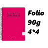 PACK 5 CUADERNOS PAPYRUS GRAFOPLAS PP FOLIO CUADRO 4*4 COLOR FUCSIA 54 88442554