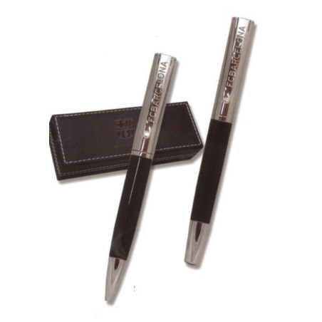 JUEGO BOLIGRAFO CYP ROLLER FCBARCELONA CROMADO SET-25-BC ^