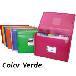 CARPETA FUELLE 12B GRAFOPLAS MULTILINE GOMAS PLAST. TRANSP. VERDE 02963020