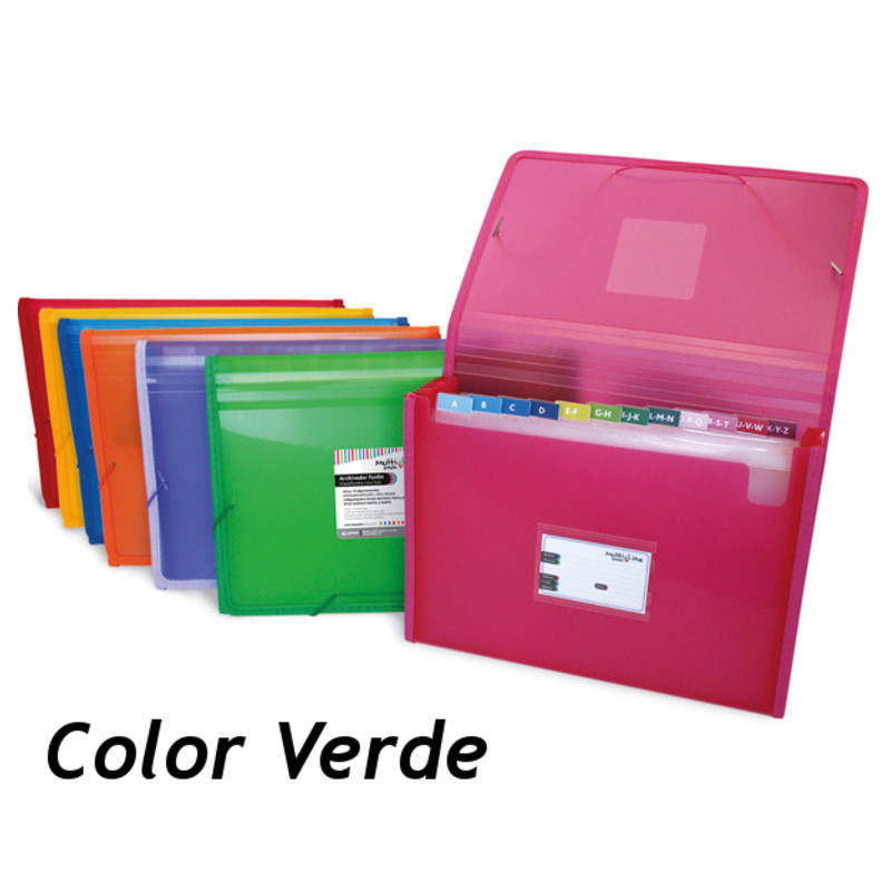 CARPETA FUELLE 12B GRAFOPLAS MULTILINE GOMAS PLAST. TRANSP. VERDE 02963020