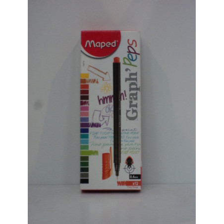 ROTULADOR MAPED GRAPH'PEPS 0,4 NARANJA C/12U 749116