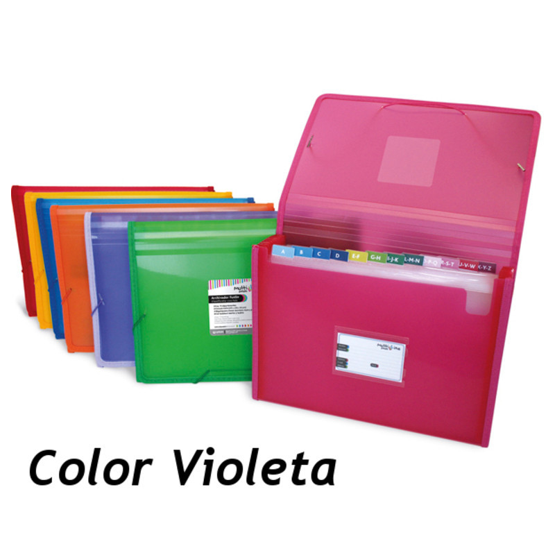 CARPETA FUELLE 12B GRAFOPLAS MULTILINE GOMAS PLAST. TRANSP. VIOLETA 02963035