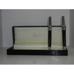 JUEGO LEBER BOLIGRAFO PORTAMINAS IMITACION PIEL NEGRO 92.346-01 ^